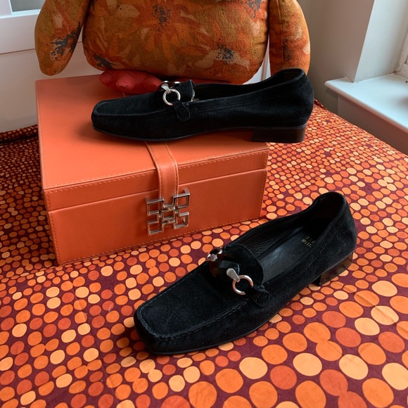 Stuart Weitzman Shoes - Stuart Weitzman Black Suede Flats Loafers